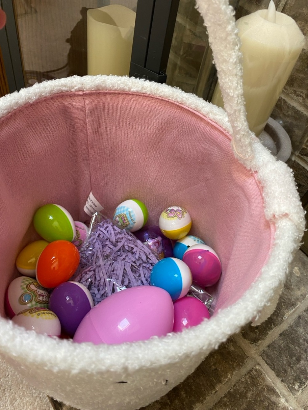 Filled Easter Basket Boucle Bunny with Pink Sanrio Hello Kitty Eggs and NEW Toys - Picture 2 of 10